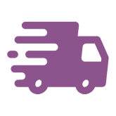 Fast-moving purple truck illustration